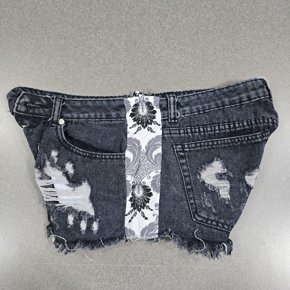 By Together Black Distressed Women Shorts - Picture 4 of 5